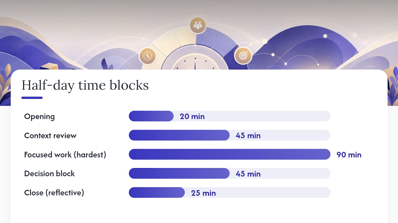Chart of workshop energy levels and session timing