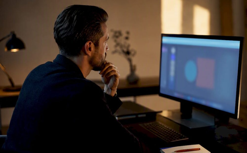 Sales representative listening during remote discovery call