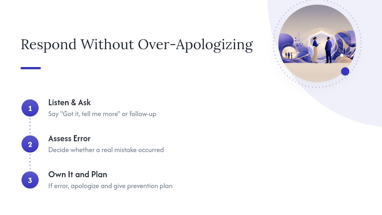 Three-step feedback response and accountability process