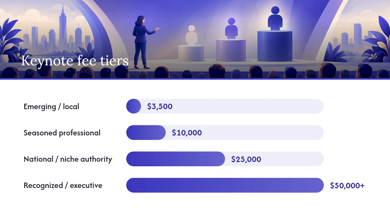 Keynote speaker engagement fee comparison