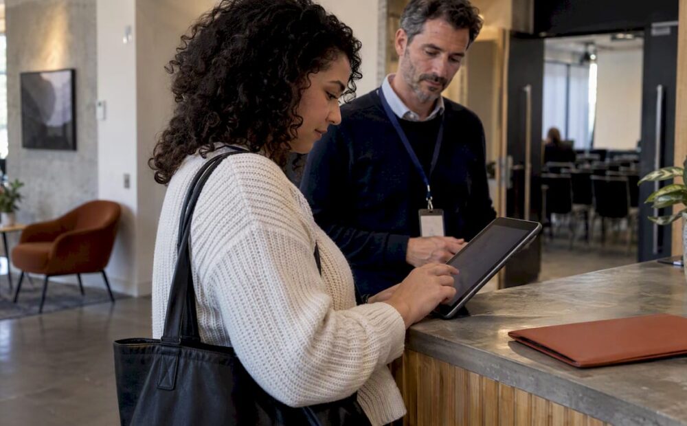 Attendee completing a pre-event survey