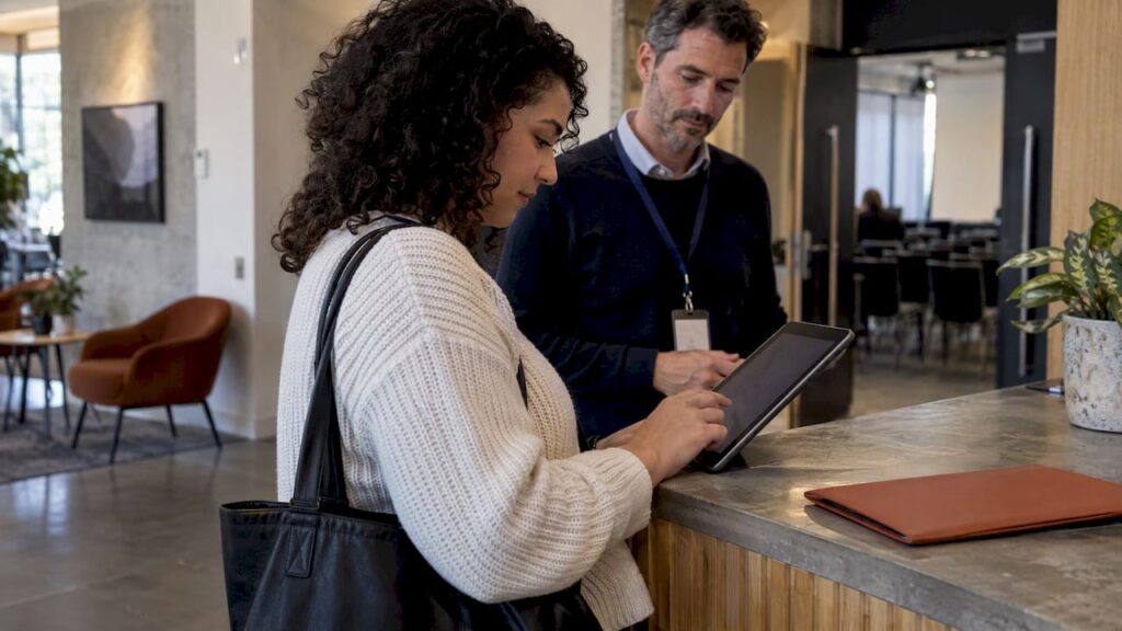 Attendee completing a pre-event survey