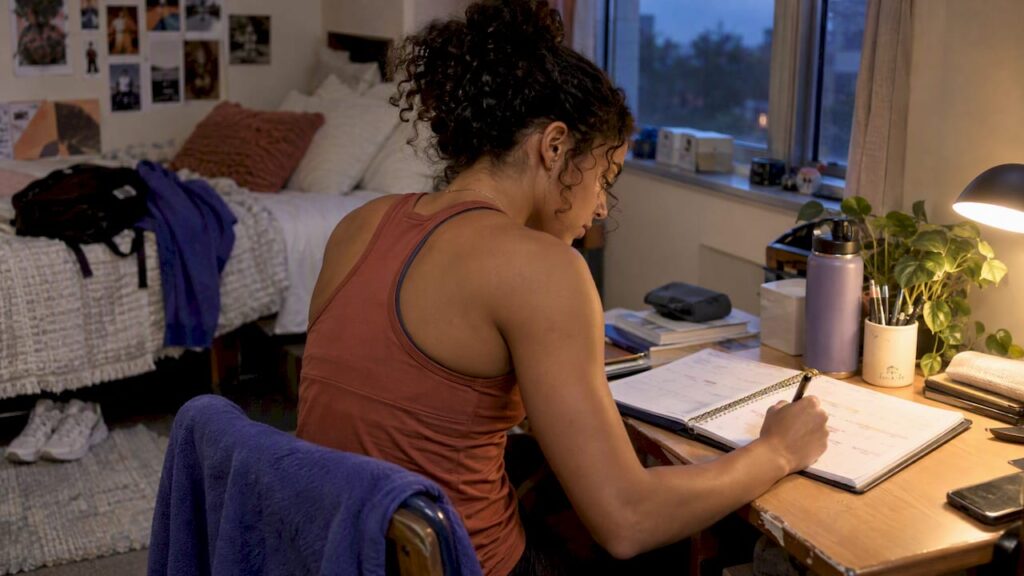 College athlete planning sleep around practice
